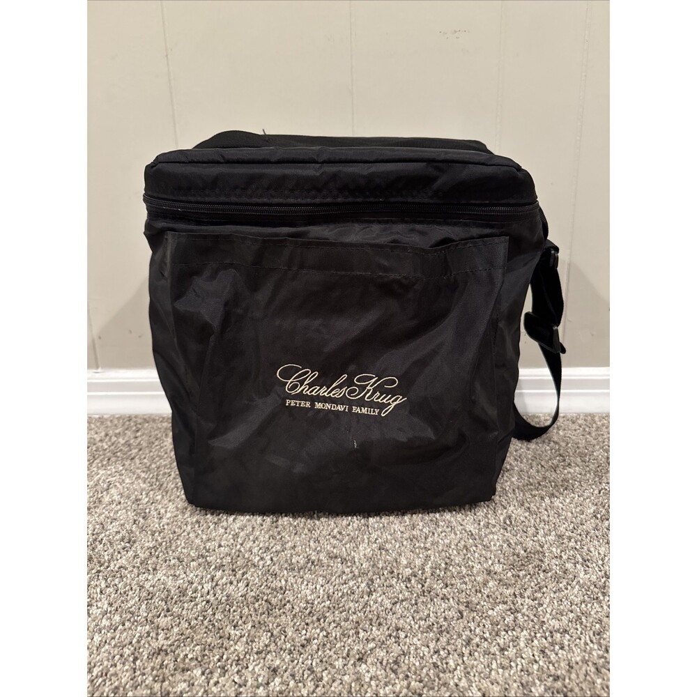 Cool Tote Adjustable Strap Black Cooler Bag With Charles Krug Logo